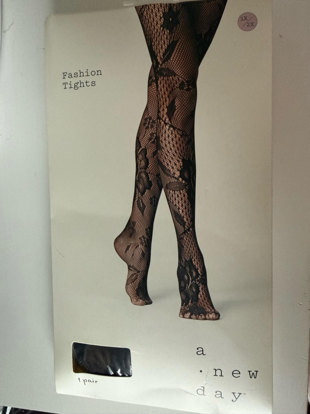 a new day Black Floral Fishnet Tights